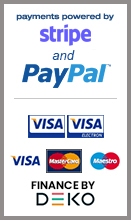 Payments powered by Stripe and PayPal